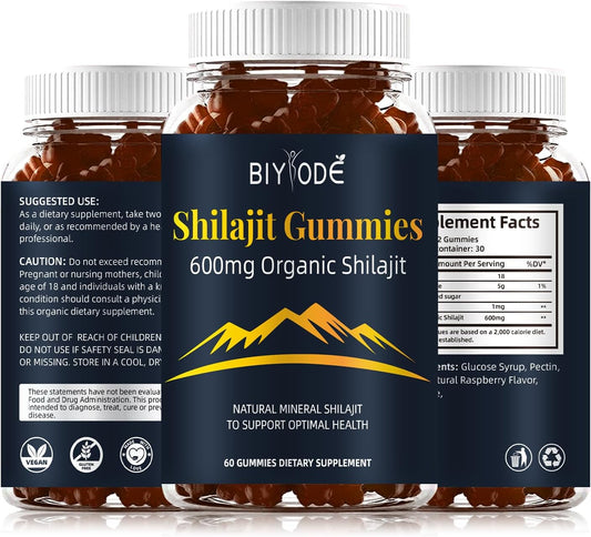 WinaBio – Bonbons Shilajit de l’Himalaya (600 mg) – Énergie naturelle et soutien du bien-être (60 bonbons)